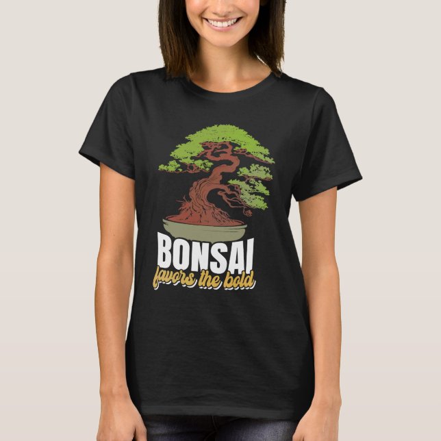Abstract Pleasant Patience Of Bonsai Quote T-Shirt (Vorderseite)