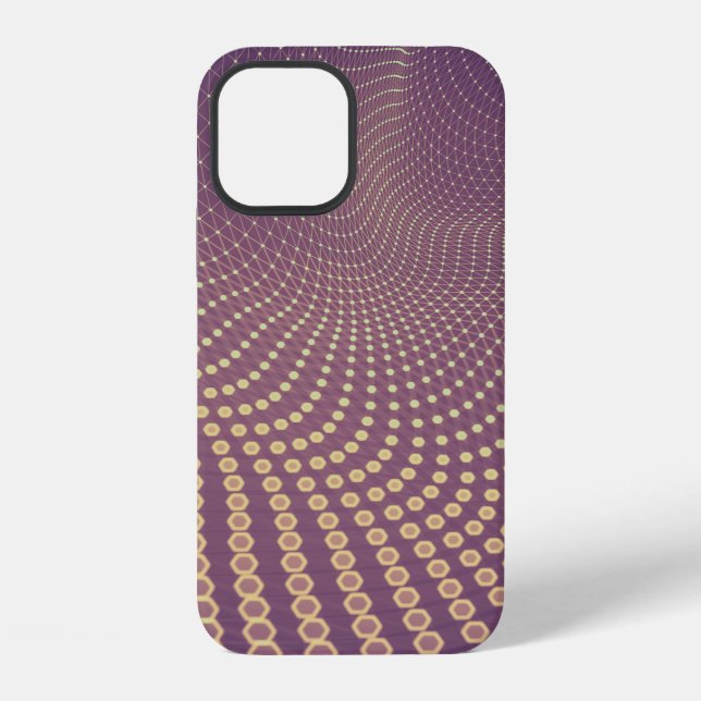 Abstract polygonal space low poly dark background  iPhone hülle (Rückseite)
