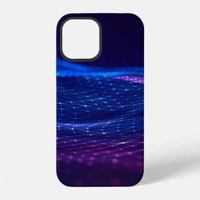 Abstract polygonal space low poly dark background  iPhone hülle (Rückseite)