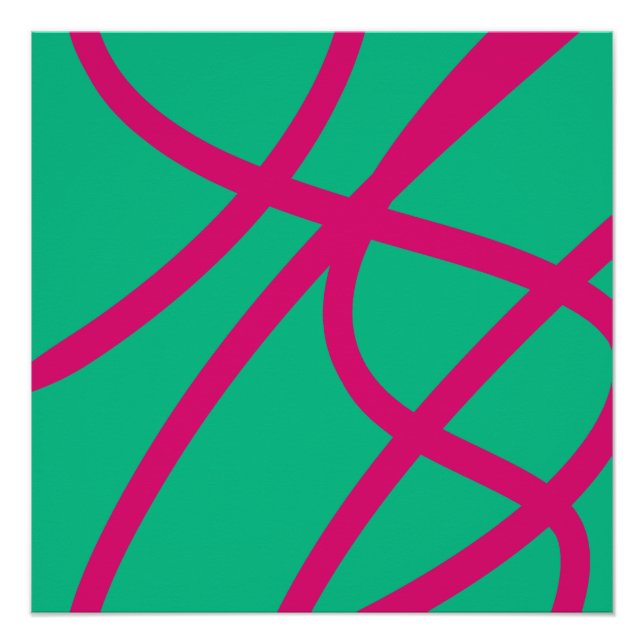 Abstract Poster – Red Lines on Green (Vorderseite)