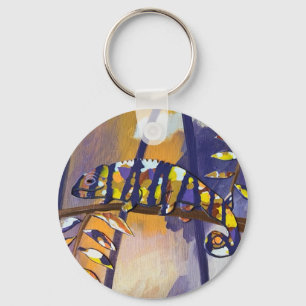 Abstract Purple and Orange Chameleon Keychains Schlüsselanhänger