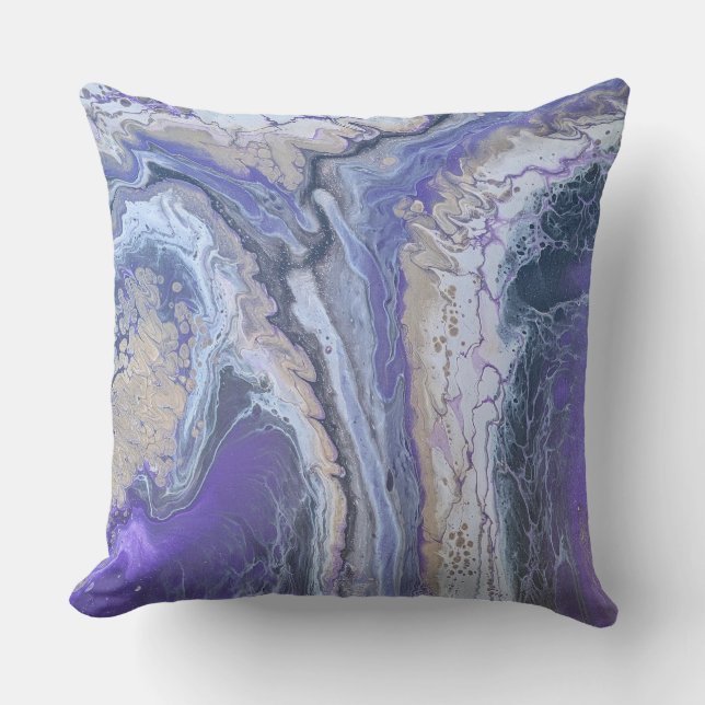 Abstract Purple & Gold Mineral Veins Kissen (Vorderseite)