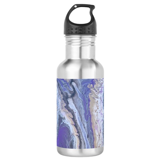 Abstract Purple & Gold Mineral Veins Water Bottle Edelstahlflasche (Vorderseite)