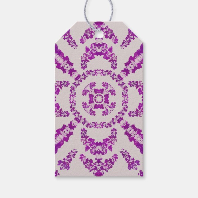 Abstract Purple Orchid Flower Design Pattern Art Geschenkanhänger (Vorderseite)