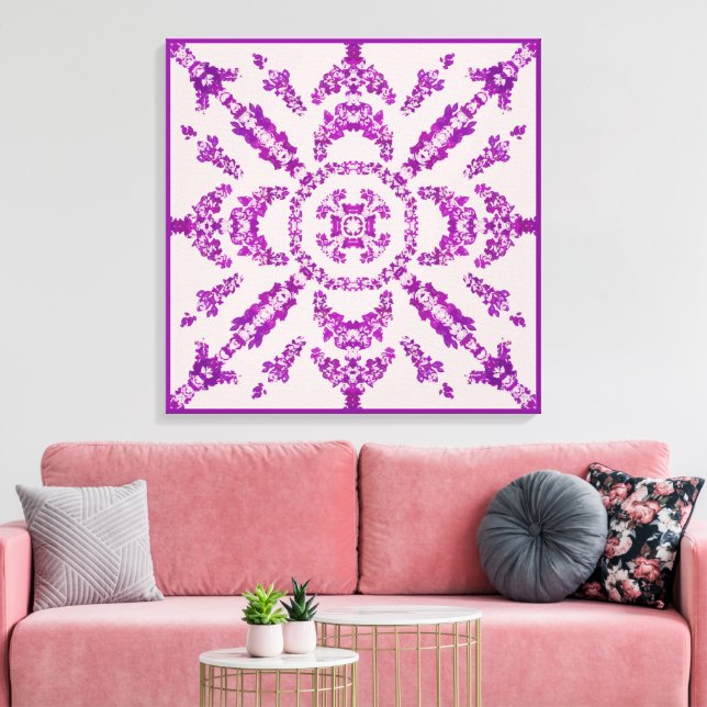 Abstract Purple Orchid Flower Design Pattern Art Leinwanddruck (Insitu (Wohnzimmer))