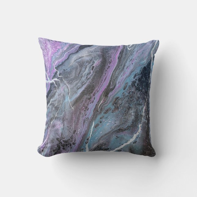 Abstract Purple & Teal Flow Kissen (Vorderseite)