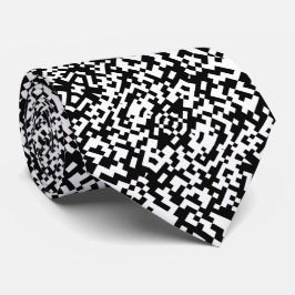 Abstract QR Code Modern Black And White Pattern Krawatte
