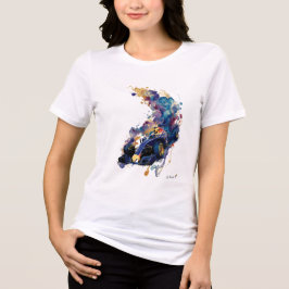 Abstract Racing Car Motion | Fluid Ink Watercolor  Tri-Blend Shirt