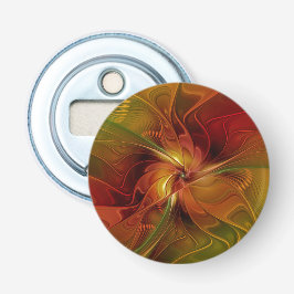 Abstract Red Orange Brown Green Fractal Art Flower Flaschenöffner