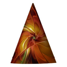 Abstract Red Orange Brown Green Fractal Art Flower
