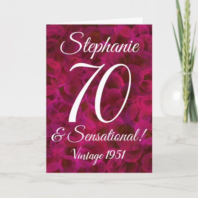 Abstract Red Rose 70 and Sensational Birthday Karte (Vorderseite)
