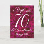 Abstract Red Rose 70 and Sensational Birthday Karte<br><div class="desc">Abstract Red Rose 70 and Sensational Birthday Card This is a special unique abstract art birthday card specially designed for your friends who are turning 70 and are sensational! Personalize this card with their name and the year they were born. Their name will be added to the inside of the...</div>