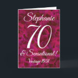 Abstract Red Rose 70 and Sensational Birthday Karte<br><div class="desc">Abstract Red Rose 70 and Sensational Birthday Card This is a special unique abstract art birthday card specially designed for your friends who are turning 70 and are sensational! Personalize this card with their name and the year they were born. Their name will be added to the inside of the...</div>