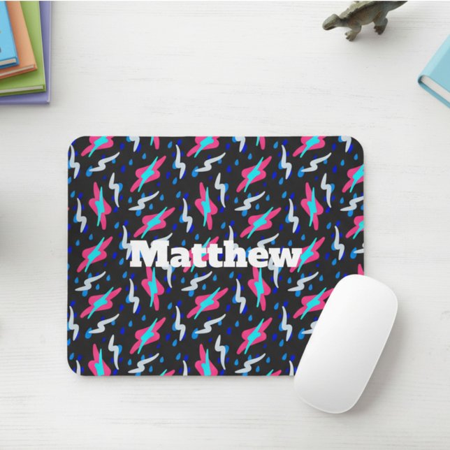 Abstract Retro Lightning Custom Square Mouse Pad Mousepad (Von Creator hochgeladen)