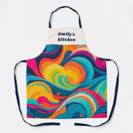 Abstract Retro Pop Art Colorful Personalized Schürze
