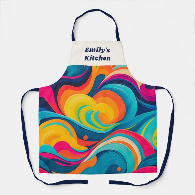 Abstract Retro Pop Art Colorful Personalized Schürze (Vorderseite)