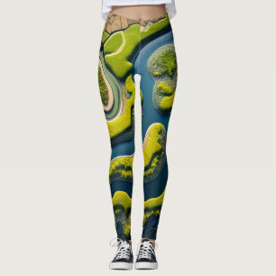 Abstract River Estuary Leggings
