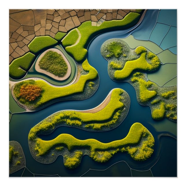 Abstract River Estuary Poster (Vorderseite)