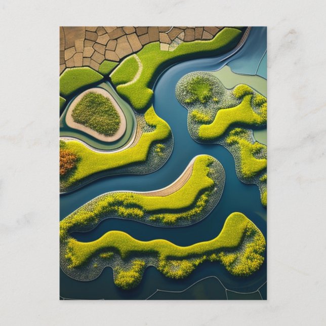 Abstract River Estuary Postkarte (Vorderseite)