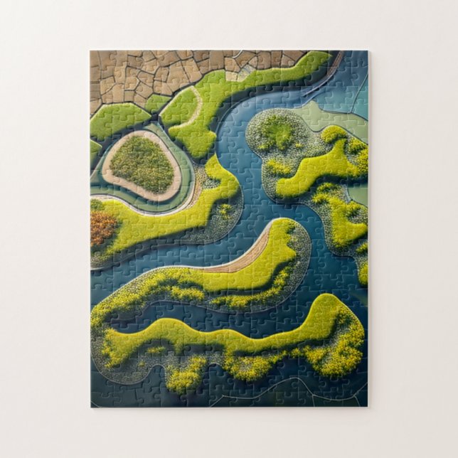 Abstract River Estuary Puzzle (Vertikal)