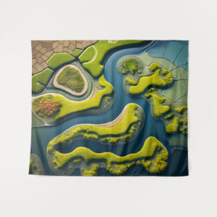 Abstract River Estuary Wandteppich