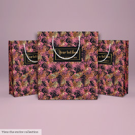 Abstract rose gold black leopard watercolor mittlere geschenktüte