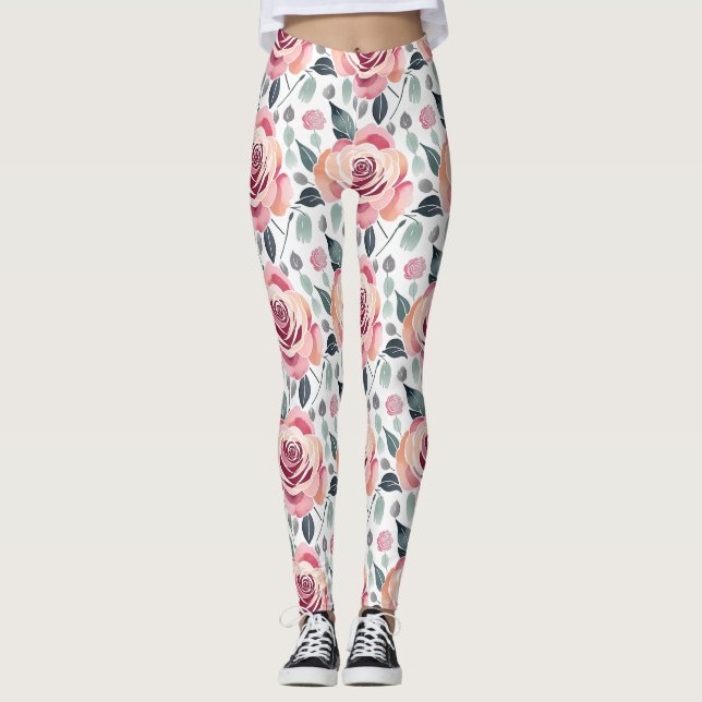 Abstract Roses In Pastel Colors  Leggings (Vorderseite)