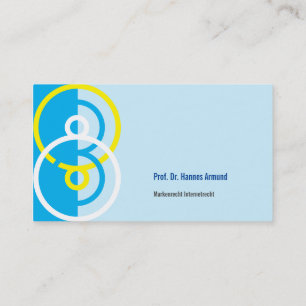 Abstract round logo blue yellow business card visitenkarte
