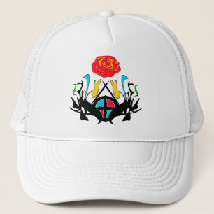 ை♠Abstract Royal Crest Vintage Trucker Hat♠ை Truckerkappe