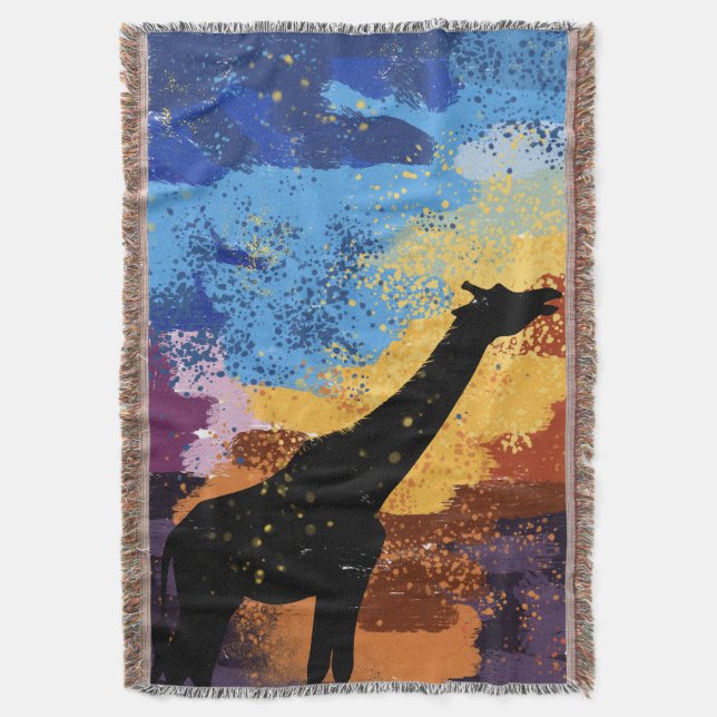 Abstract Savanna Dreams ImpressionistThrow Blanket Decke (Vorderseite Vertikal)