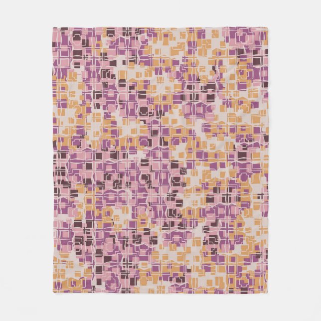 Abstract seamless pattern. Chaotic rounded squares Fleecedecke (Vorderseite)