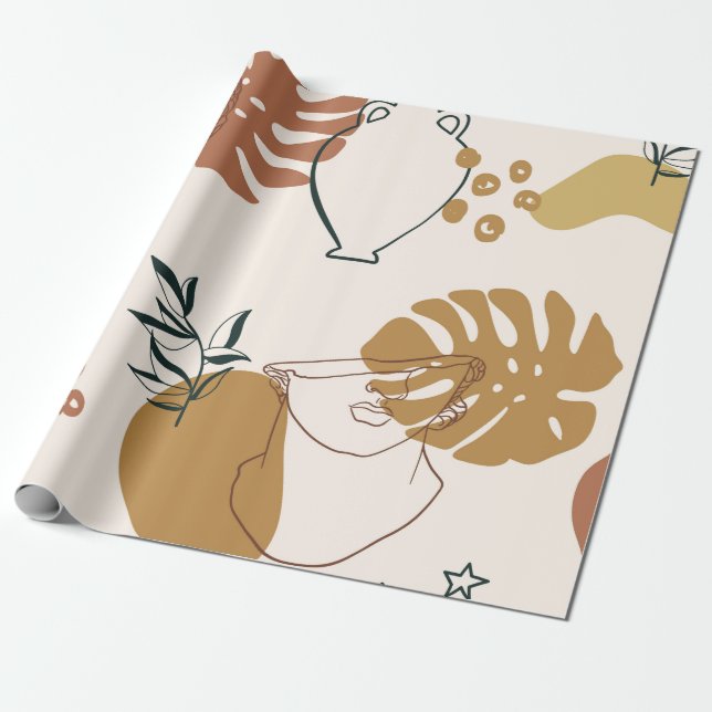 Abstract seamless pattern of Greek sculpture head  Geschenkpapier (Ungerollt)