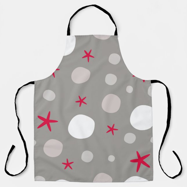 Abstract seamless vintage pattern on grey backgrou schürze (Vorderseite)