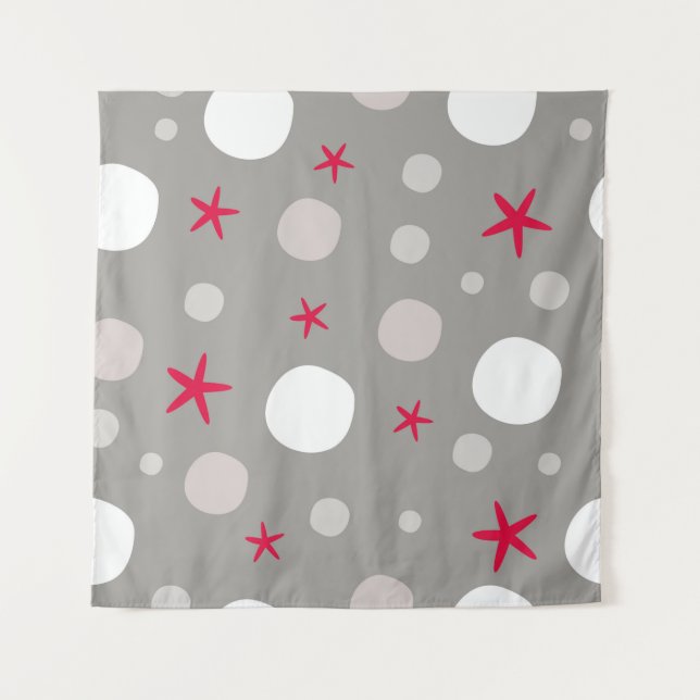 Abstract seamless vintage pattern on grey backgrou wandteppich (Vorderseite)