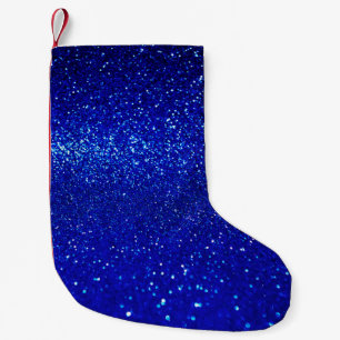 Abstract shiny blue glitter background kleiner weihnachtsstrumpf