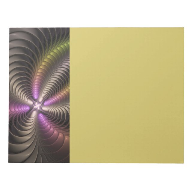 Abstract Shiny Trippy Colorful 3D Fractal Art Notizblock (Vorderseite)