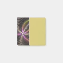 Abstract Shiny Trippy Colorful 3D Fractal Art Post-it Klebezettel