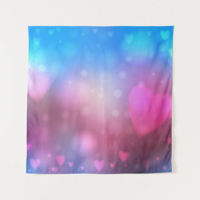 Abstract smooth blur blue and pink background with wandteppich (Vorderseite)