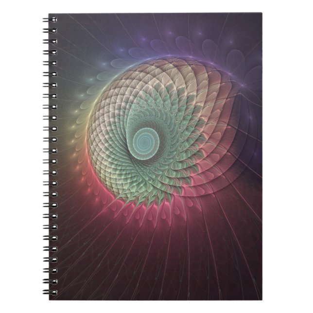 Abstract Snail Colorful Modern Fractal Art Notizblock (Vorderseite)