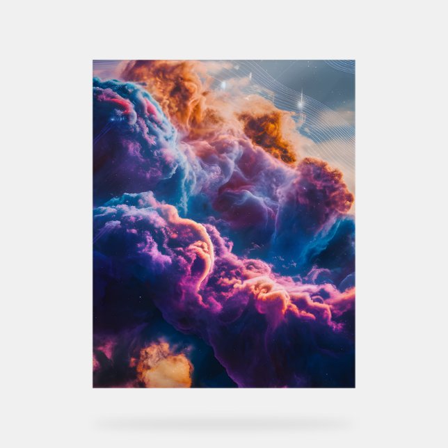 Abstract Space Nebula Art - Colorful Cosmic Acrylschild (Vorderseite)