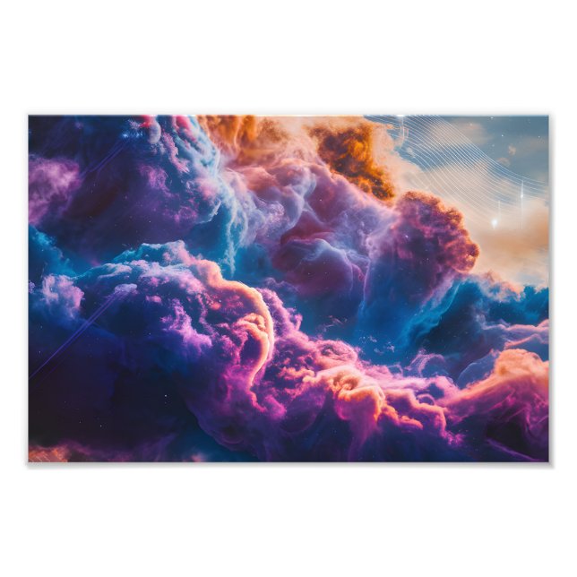 Abstract Space Nebula Art - Colorful Cosmic Fotodruck (Vorne)