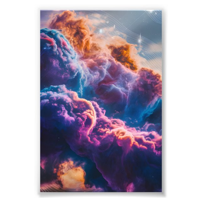 Abstract Space Nebula Art - Colorful Cosmic Fotodruck (Vorne)
