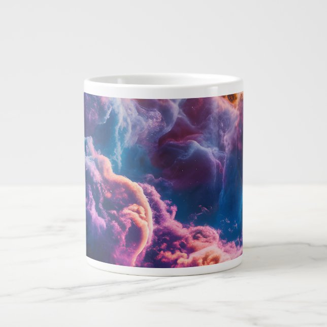 Abstract Space Nebula Art - Colorful Cosmic Jumbo-Tasse (Vorderseite)