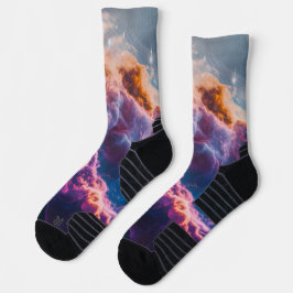 Abstract Space Nebula Art - Colorful Cosmic Socken