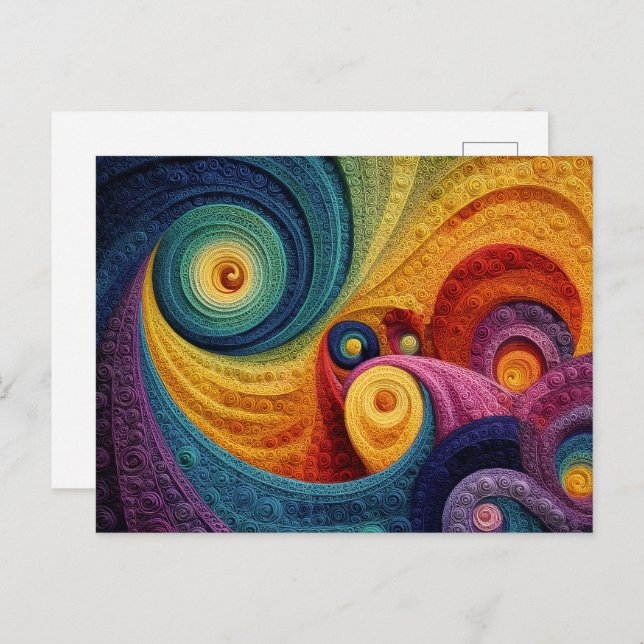 Abstract Spiral Pattern Colorful 3D Swirl Texture Postkarte (Vorne/Hinten)