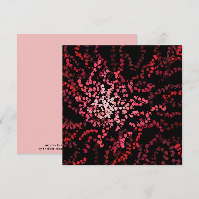 Abstract Splatter Dots Of Pinks And Reds Pattern Karte (Vorne/Hinten)