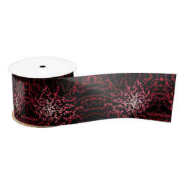 Abstract Splatter Dots Of Pinks And Reds Pattern Satinband