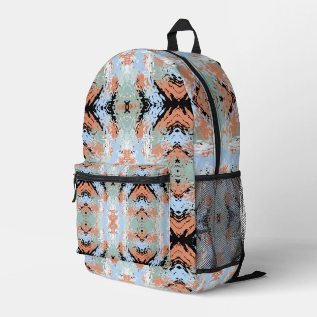 Abstract Split Ends Pattern And Soft Pastels Bedruckter Rucksack (Rückseitige Ecke Rechts)
