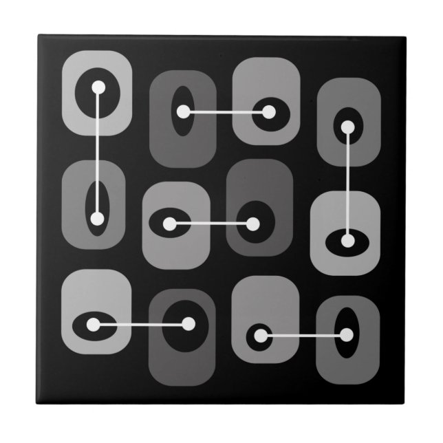 Abstract Squishy Cubes Black Silver Fliese (Vorderseite)