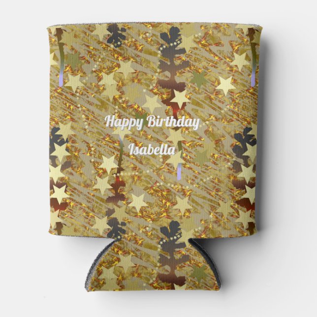 Abstract Stencil Pattern Glitz Any Age Birthday  Dosenkühler (Vorderseite)